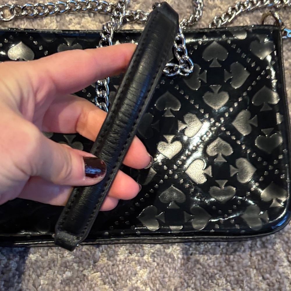 kate spade Black and Silver Heart Pattern Crossbody Bag - Picture 5 of 8